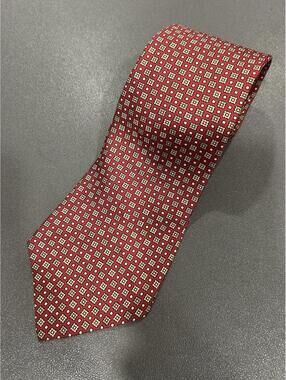 Brooks Brothers Makers Men’s 100% Silk Tie Red W/ Green & White Squares BB13